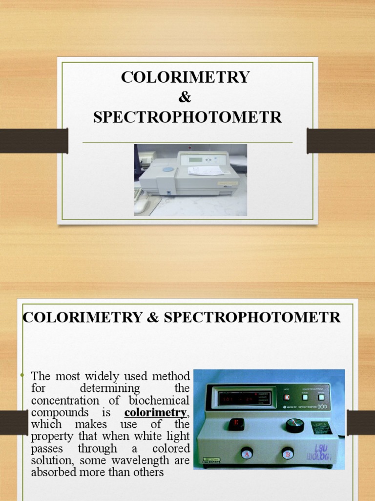 COLORIMETRY PDF Spectrophotometry Absorbance