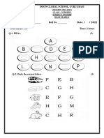 Doon Global School Half Yearly English Exam for Nursery Class