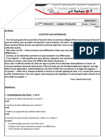 Devoir-Français-4AM 2T Accepter La Différence