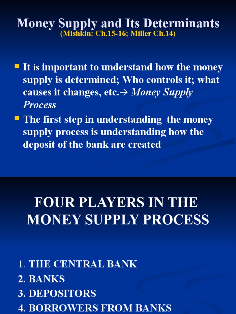 Understanding the Money Supply Process A Comprehensive Explanation of How Central Banks, Banks