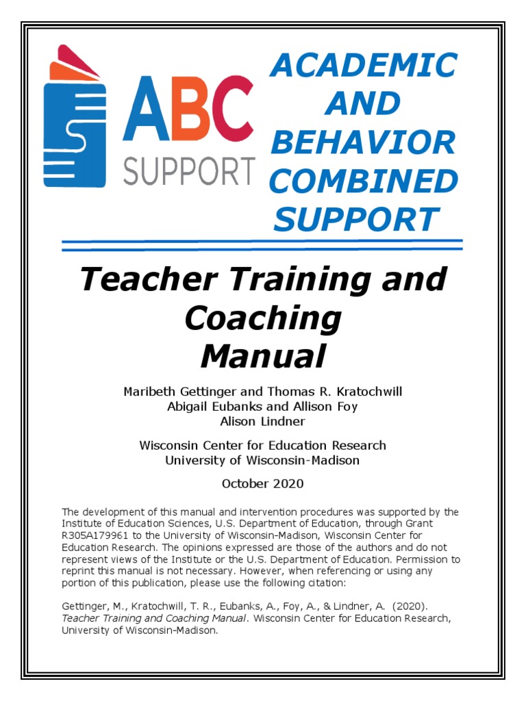 Teacher TrainingManual | PDF | Teachers | Evidence Based Medicine
