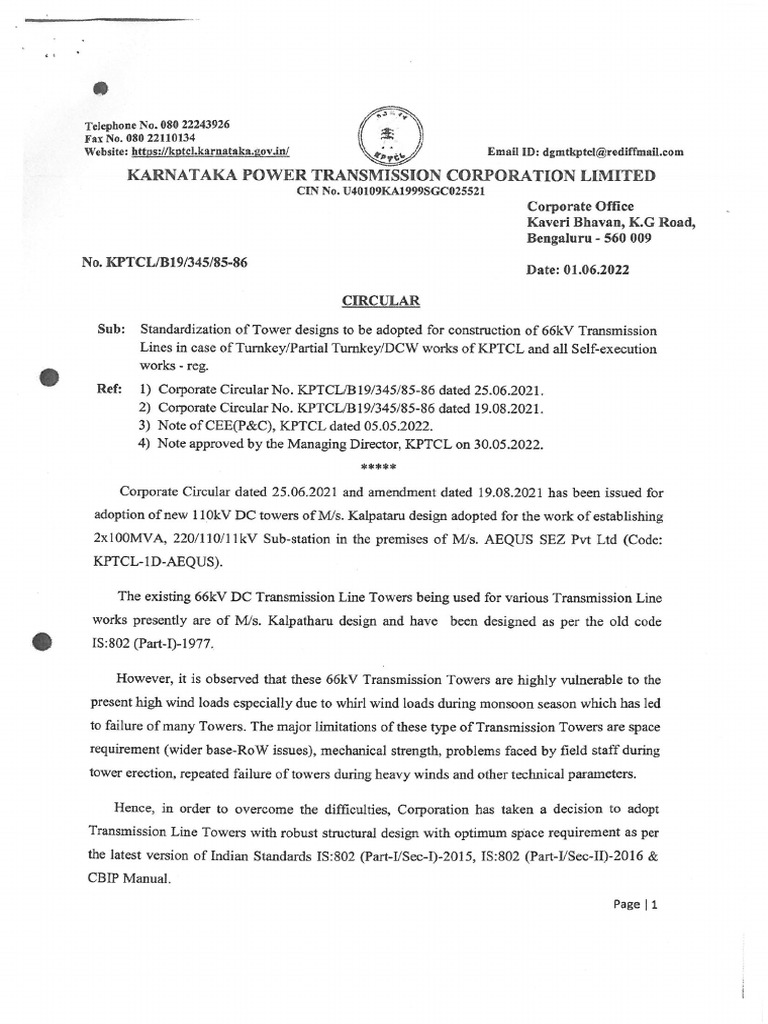 Standardization of Tower Designs Eng | PDF