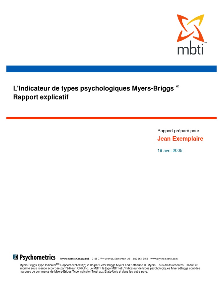 MBTI - Explication Des Types Psychologiques | PDF | Sciences cognitives ...