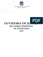 Relatorio Semestral 2013.1 Ouvidoria TJPB