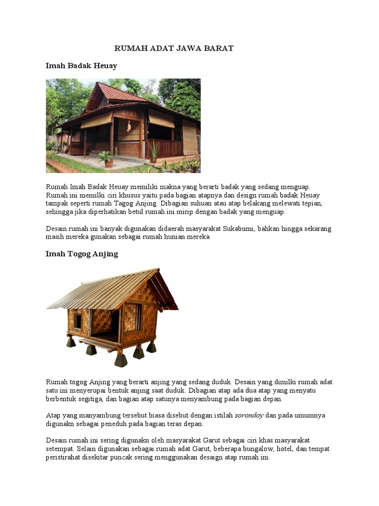Rumah Adat Jawa Barat | PDF