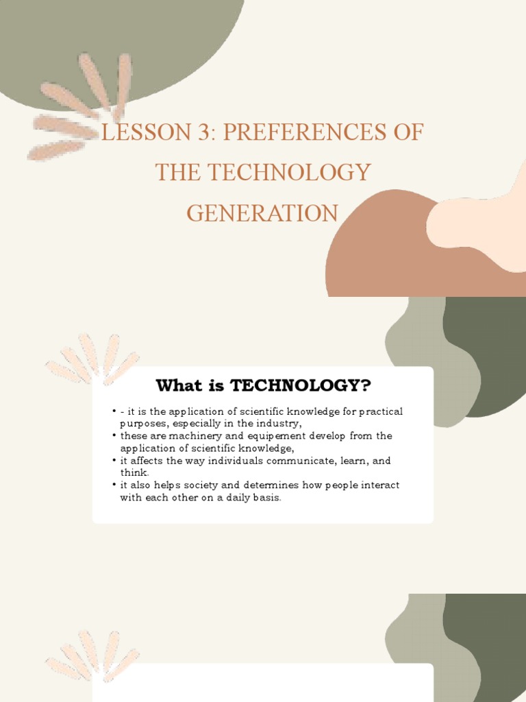 Preferences of the Technology Generation | PDF | Learning | Teachers