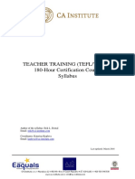 TEFL/TESOL 180-Hour Certification Course Syllabus