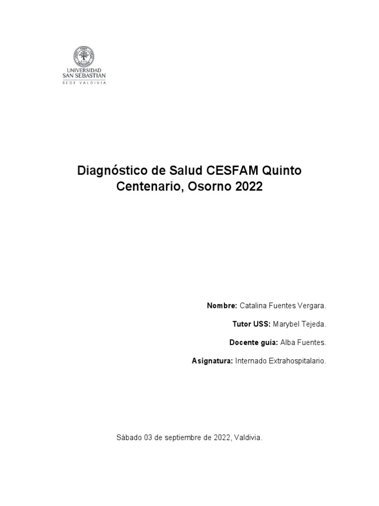 Diagnóstico de Salud del CESFAM Quinto Centenario de Osorno 2022 Análisis de la situación