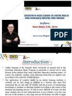 Presentasi Icss 2022 Romi Mesra-IMPLEMENTATION OF ONLINE LEARNING VIA YOUTUBE MEDIA IN UNIMA SOCIOLOGICAL EDUCATION STUDY PROGRAM