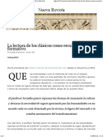 La Lectura de Los Clásicos Como Recurso Formativo - Nueva Revista