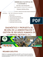 Diagnóstico y mejora de la gestión de recursos humanos en DEYFOR E.I.R.L