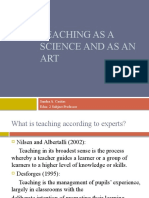 Teaching As A Science and As An Art
