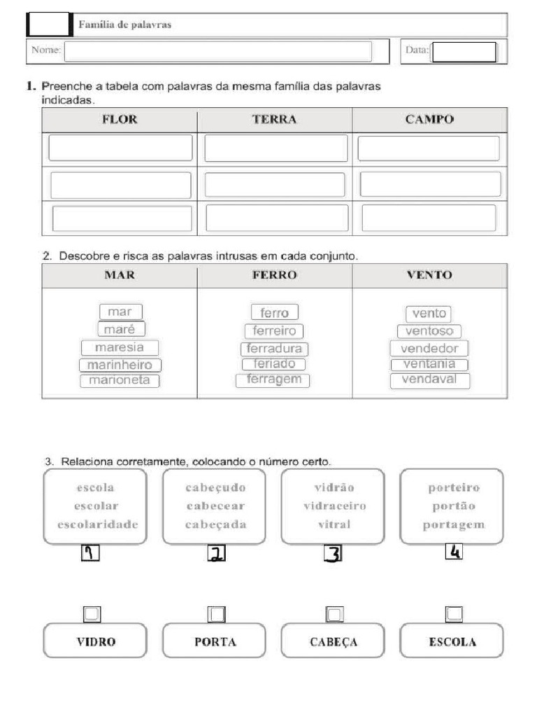 Familia Palavras | PDF