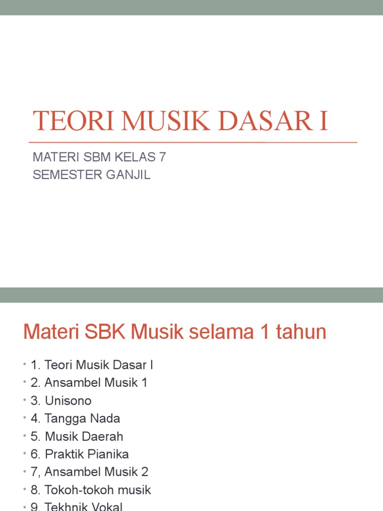 Teori Musik Dasar I Pdf