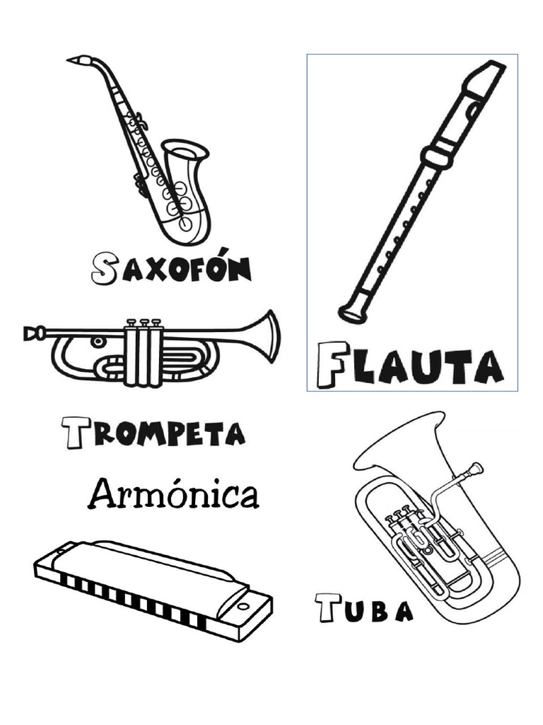 Dibujos Instrumentos de Viento | PDF
