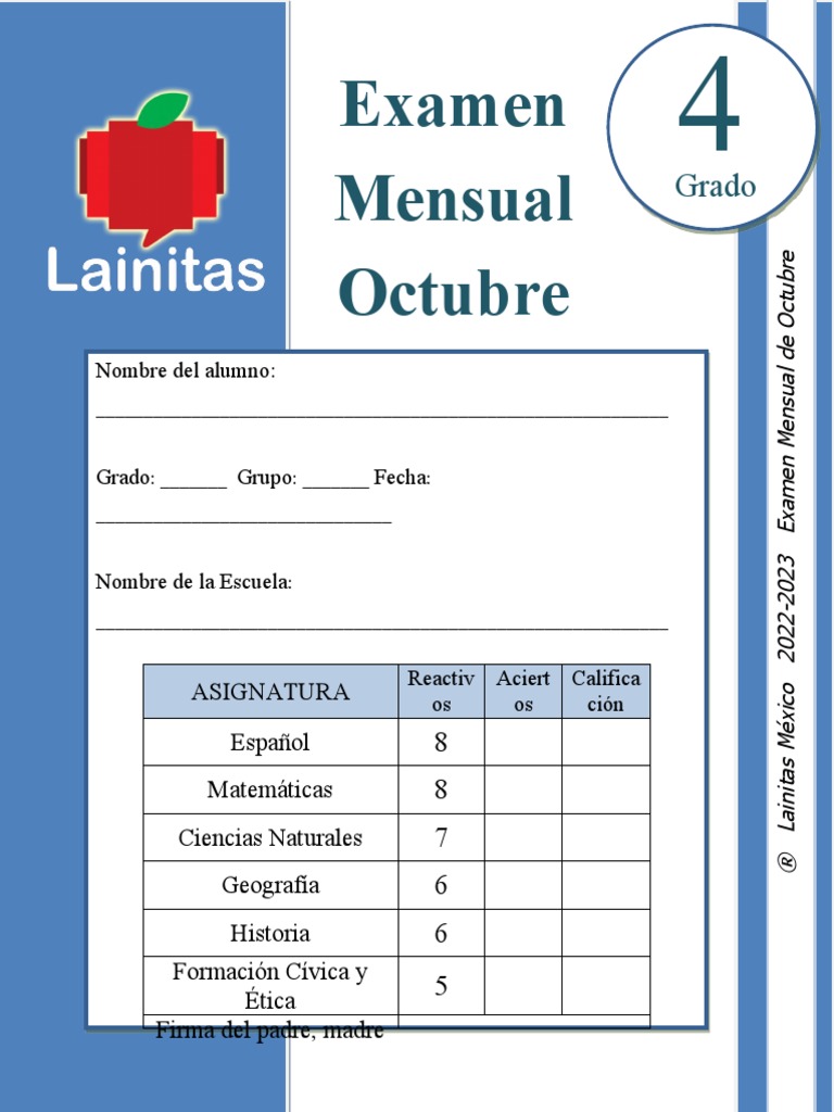 4to Grado - Examen Mensual Octubre (2022-2023) - 1 | PDF | Mesoamérica ...