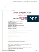 Método de Intervención en Desarrollo Familiar - Teoría, Práctica, Reflexividad y Producción de Conocimiento