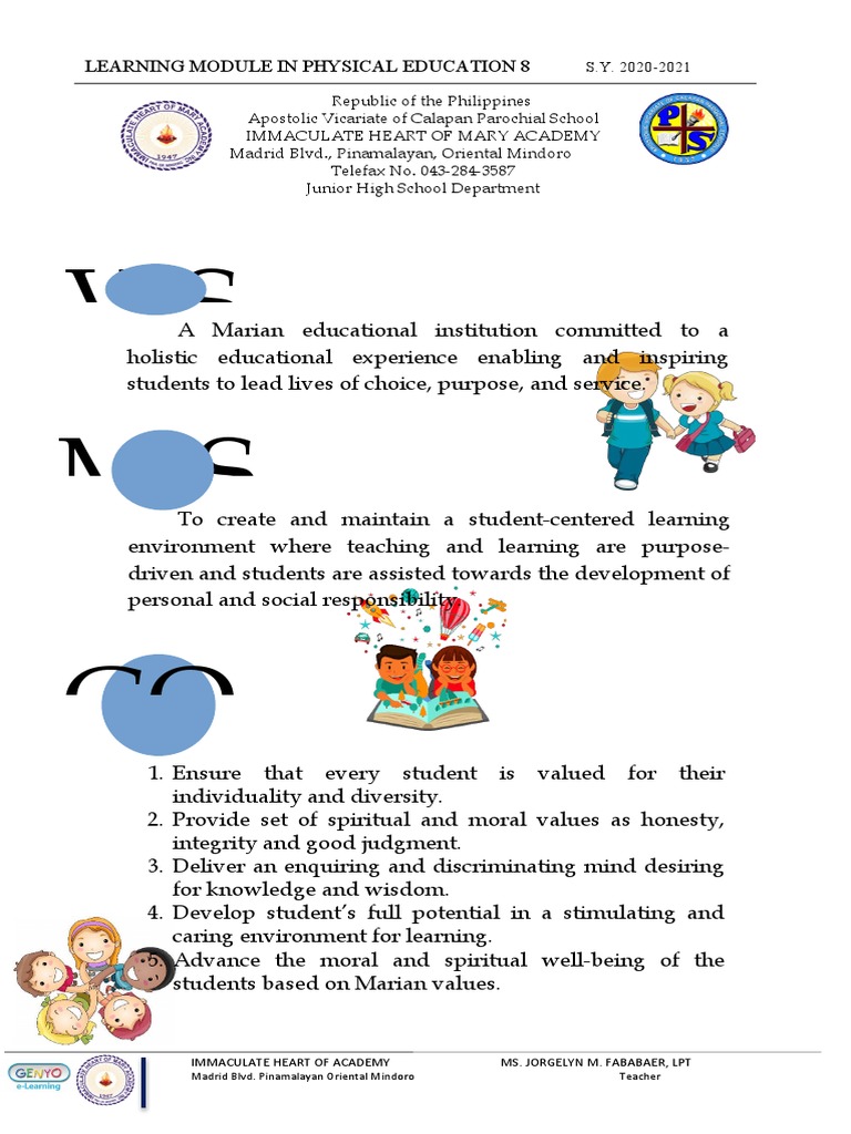 Pe8 Mod1 | PDF | Physical Fitness | Body Mass Index