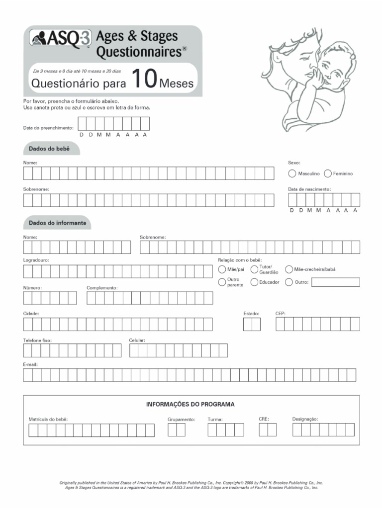 Asq 3 10 meses pdf
