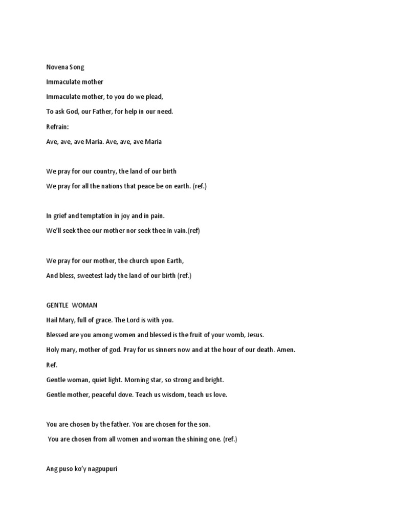 Novena Song Pdf