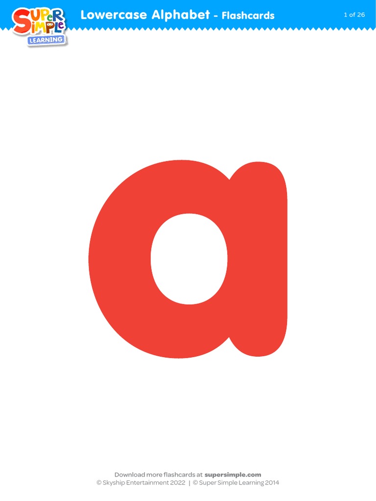 Supersimple Lowercase Alphabet Flashcards PDF Writing Learning Methods