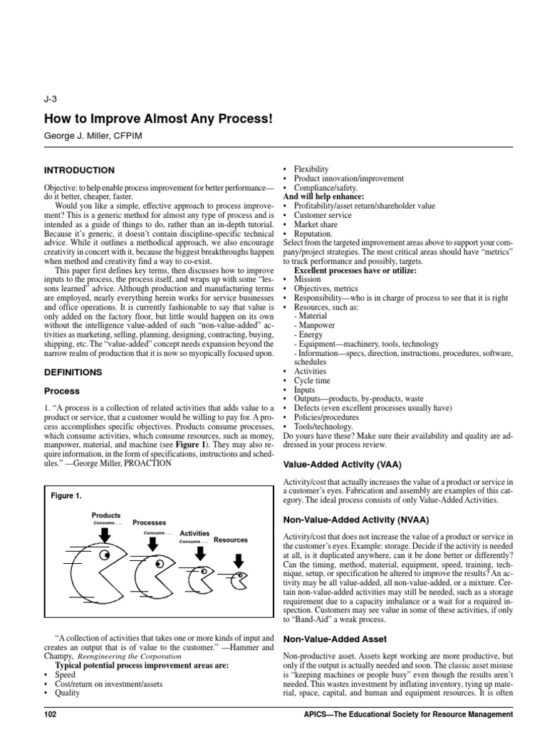 How To Improve Almost Any Process | PDF | Lean Manufacturing | Inventory