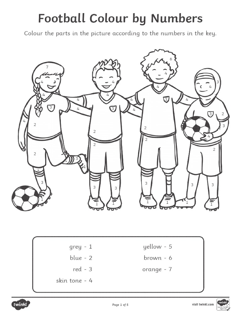 Football Colour by Numbers | PDF
