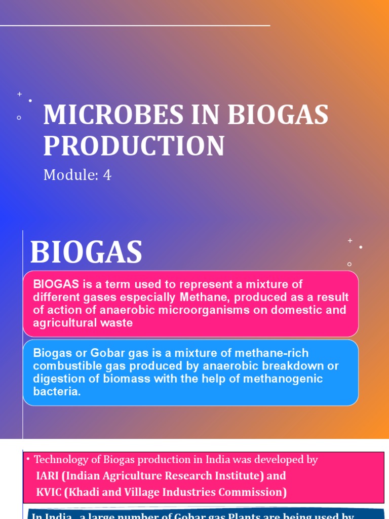 Module 4 Microbes in Biogas Production PDF Anaerobic Digestion Biogas