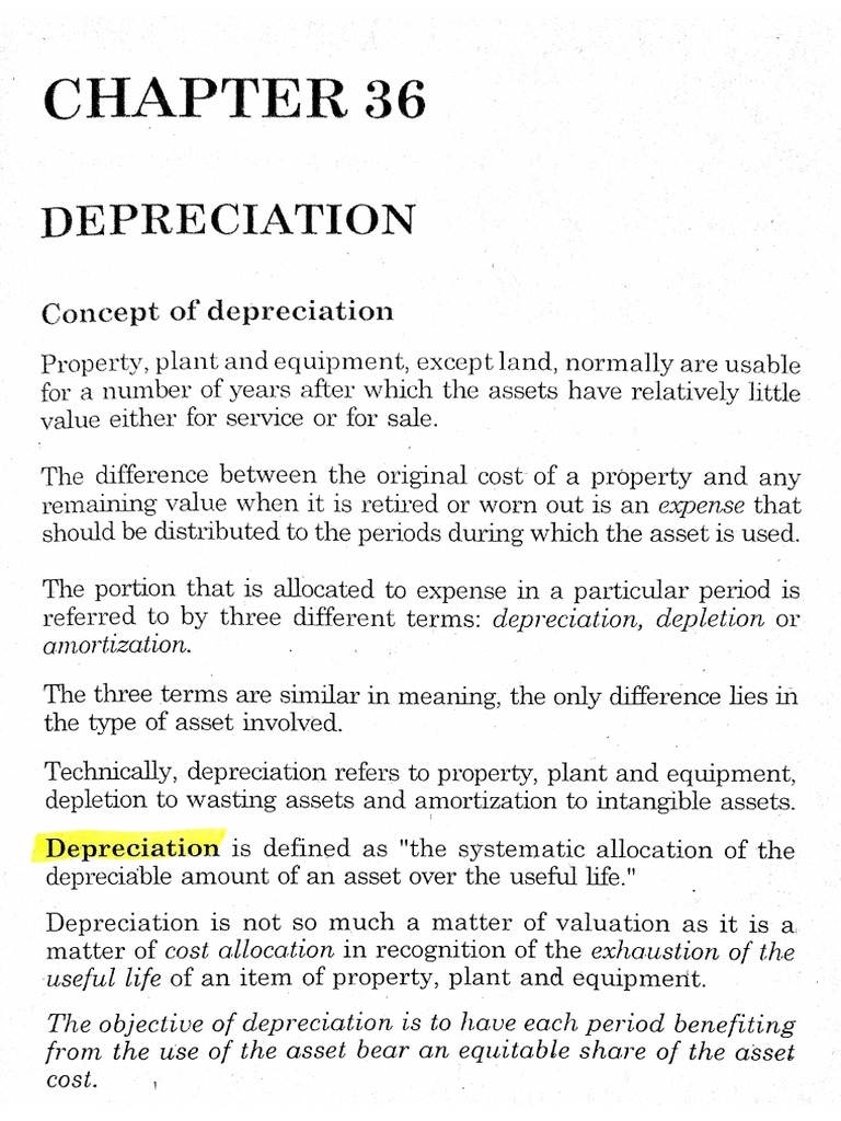 Notes For Depreciation PDF