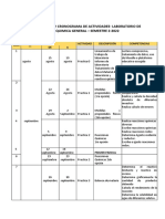 Programa y cronograma de actividades laboratorio química general