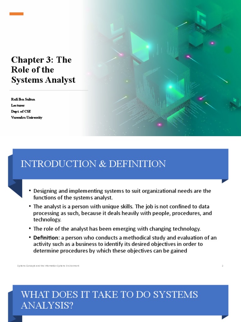 Role and Skills of Systems Analysts | PDF | System | Information