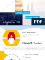 Presentasi Pertemuan 1 Matematika 6 September 2022