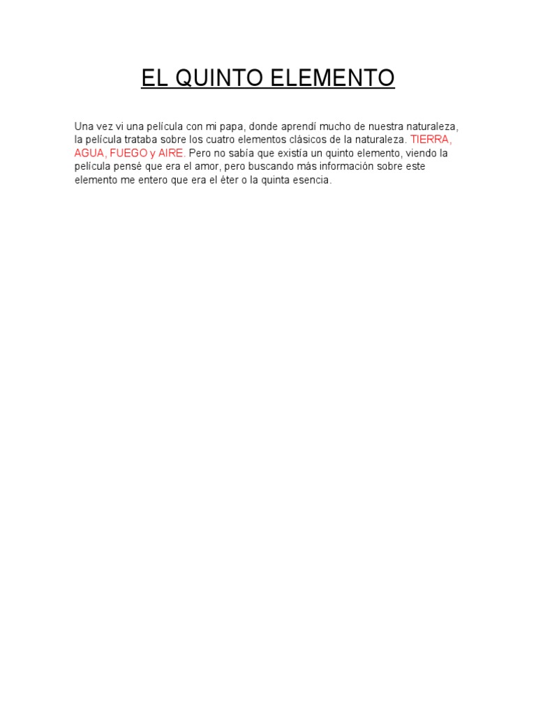 El Quinto Elemento PDF