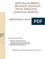 Perencanaan Beban Gempa Static Ekivalen Untuk Struktur Bangunan Gedung