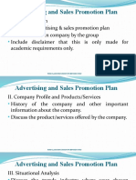 Advertising Sales Promotion Plan