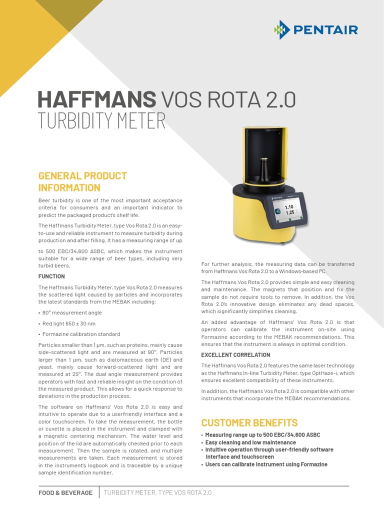 Turbidity Meter Vos Rota 2 0 Haffmans Leaflet v2109 en PDF