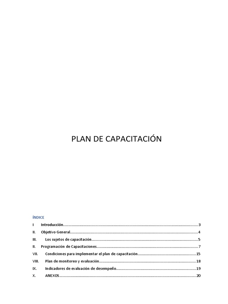 P-sgc-01 - Plan de Capacitación | PDF | Gestión de recursos humanos ...
