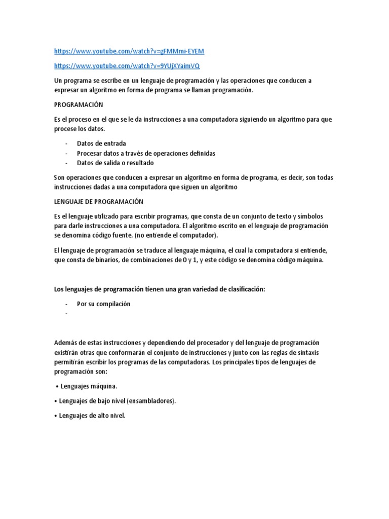 Lenguaje de Programacion | PDF