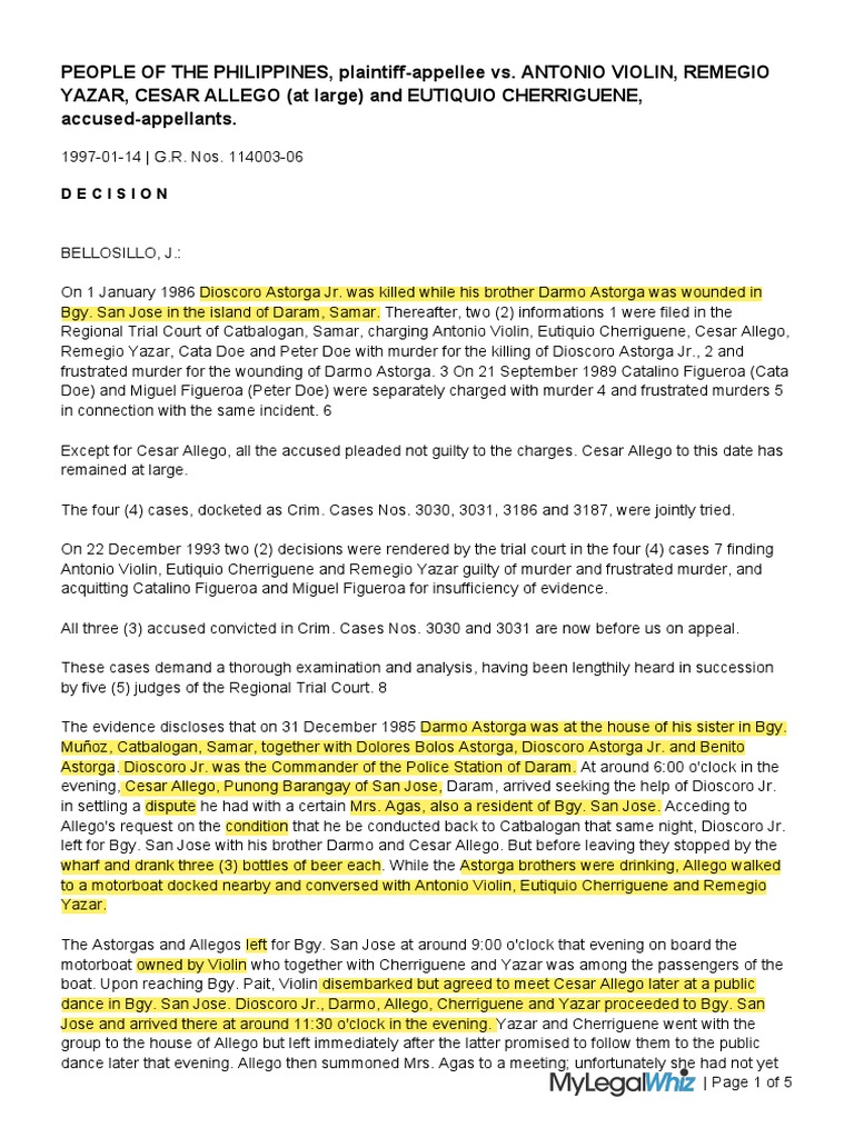 Philippines Murder Case Appeal Summary | PDF | Murder | Witness