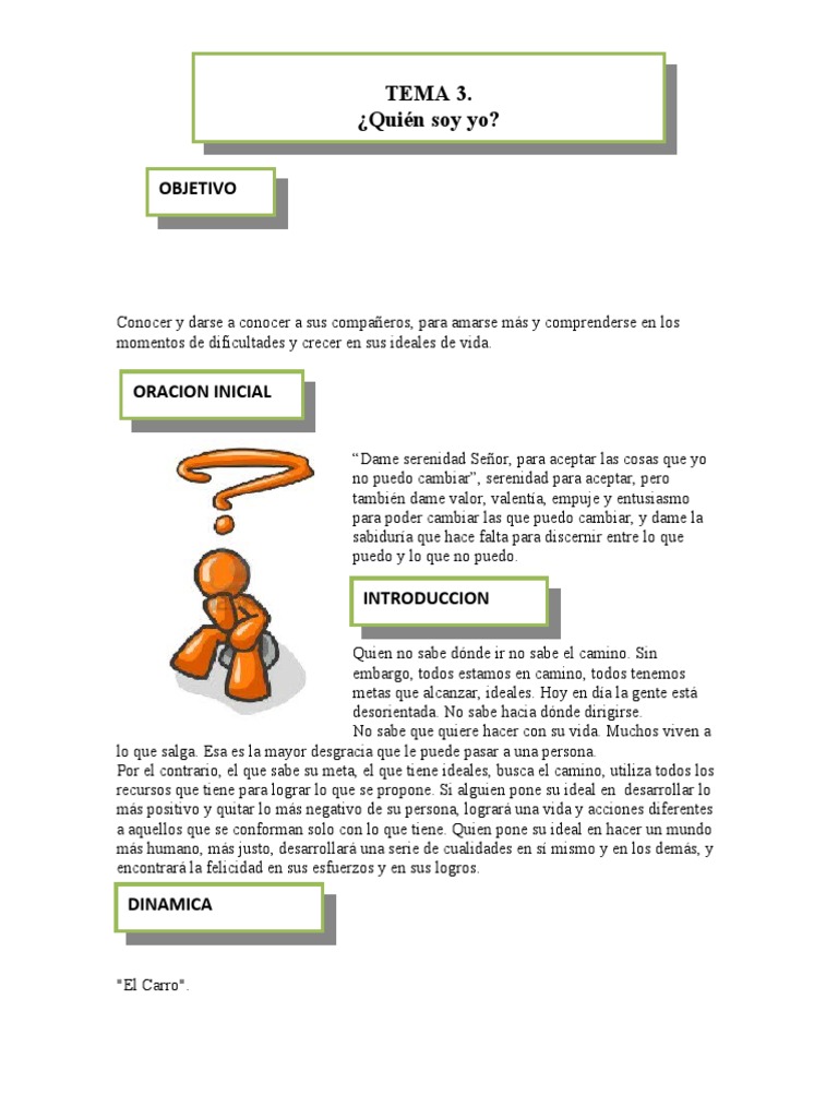 Quien Soy Yo Pre Juvenil Pdf Felicidad