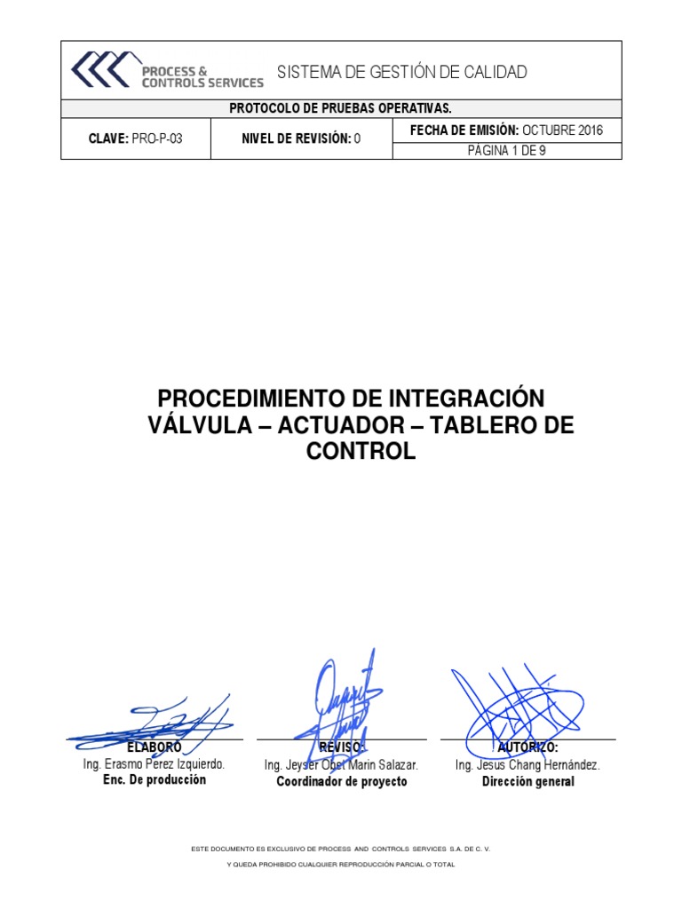 Pro P 03 Integracion | PDF | Tornillo | Sistema de manejo de calidad