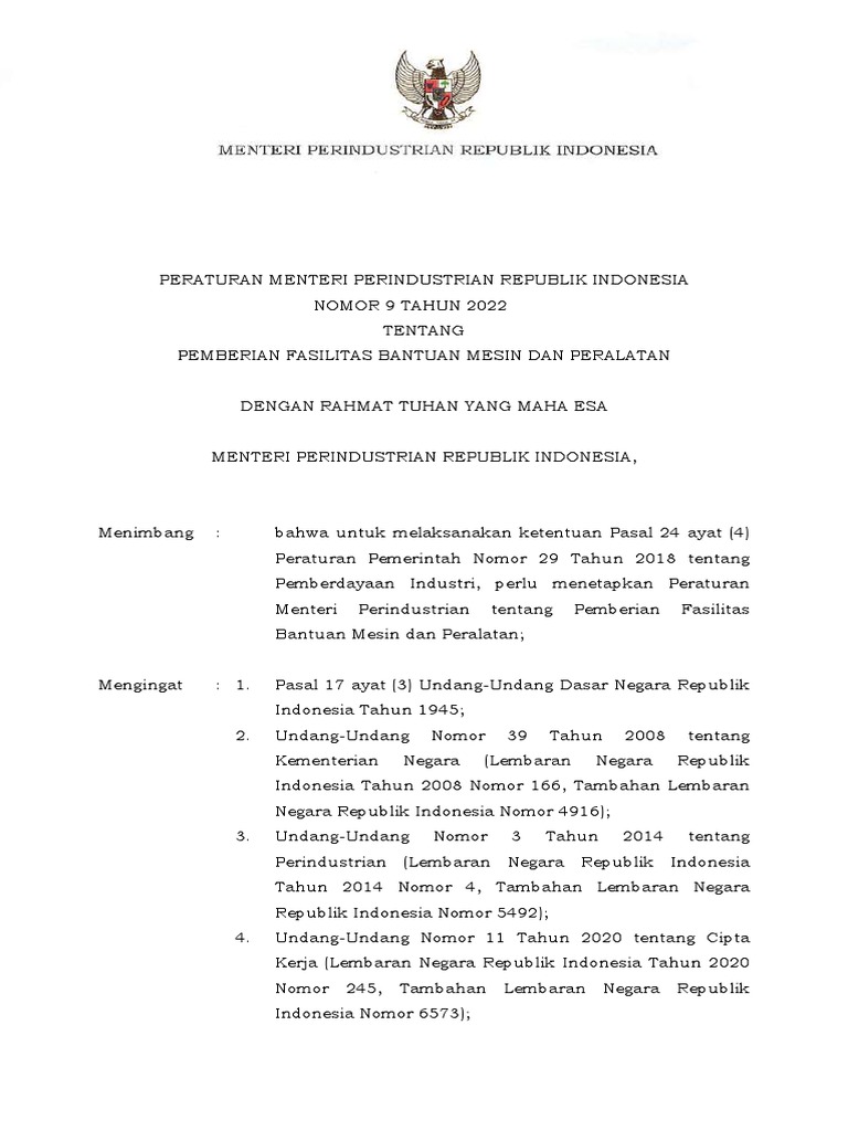 2022Permenperin Nomor 9 Tahun 2022 PDF
