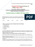 General Science & Ability CSS Paper 2019 | FPSC CSS Past Papers