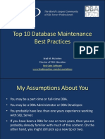 SSC209 - Top 10 Database Maintenance Best Practices