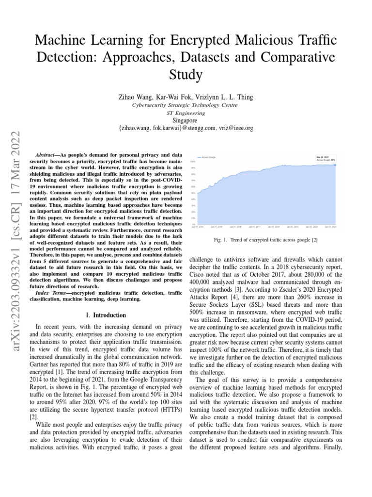 Machine Learning for Encrypted Traffic Detection | PDF | Computer ...