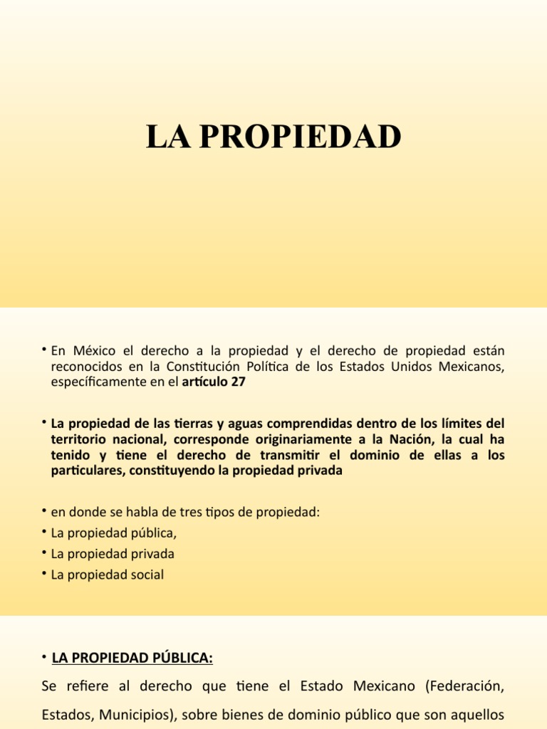 Clasificación de la Propiedad en México | PDF | Propiedad | Posesión (Ley)