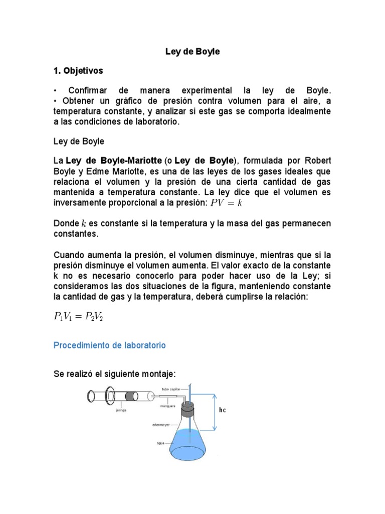 Laboratorio Ley de Boyle | PDF | Gases | Materiales transparentes