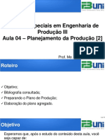 Aula 04 - Planejamento Da Produção