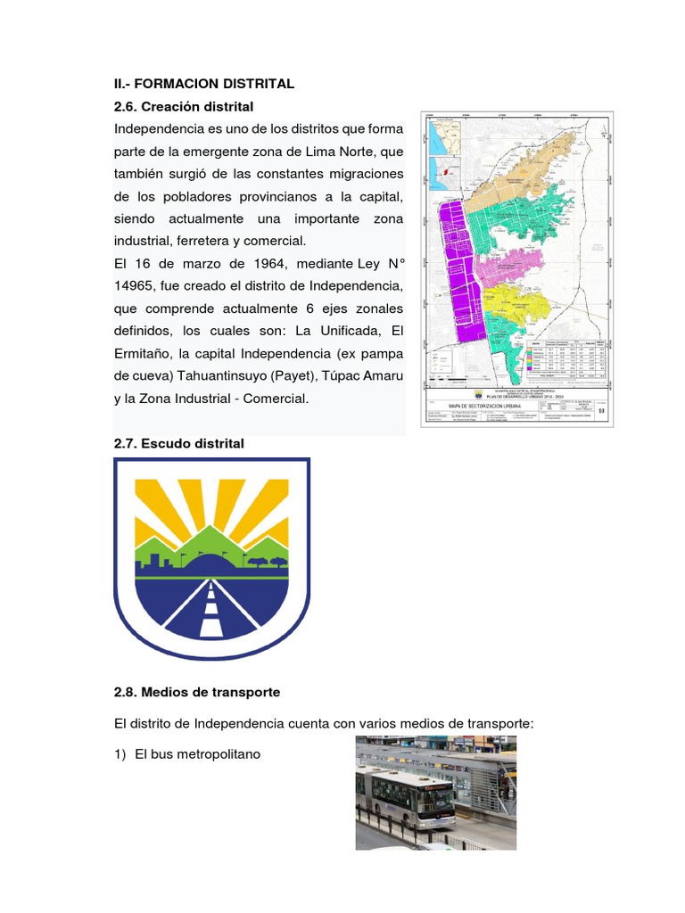 Distrito de Independencia PDF Business Economias