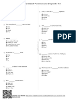 692 - Straightforward Quick Placement and Diagnostic Test